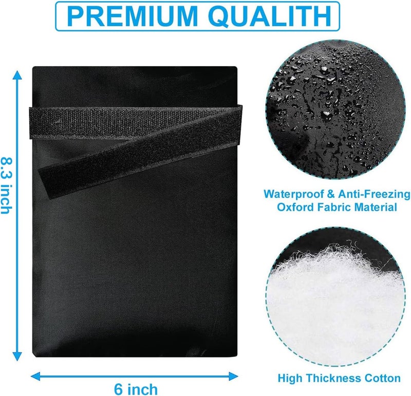 Actgan Outdoor Faucet Covers for Winter, 8.3" H x 6" W Thickened Outside Garden Faucet Socks for Freeze Protection, Reusable Insulated Faucet Covers, 8 Pack, Black - Image 3